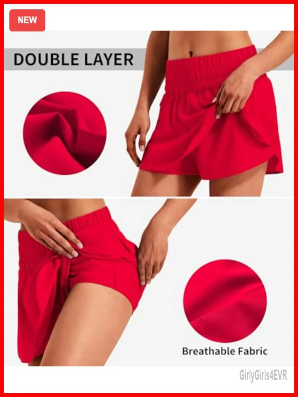 Women's High-Waisted Ruffle Tennis Skort with Pockets, Built-In Liner